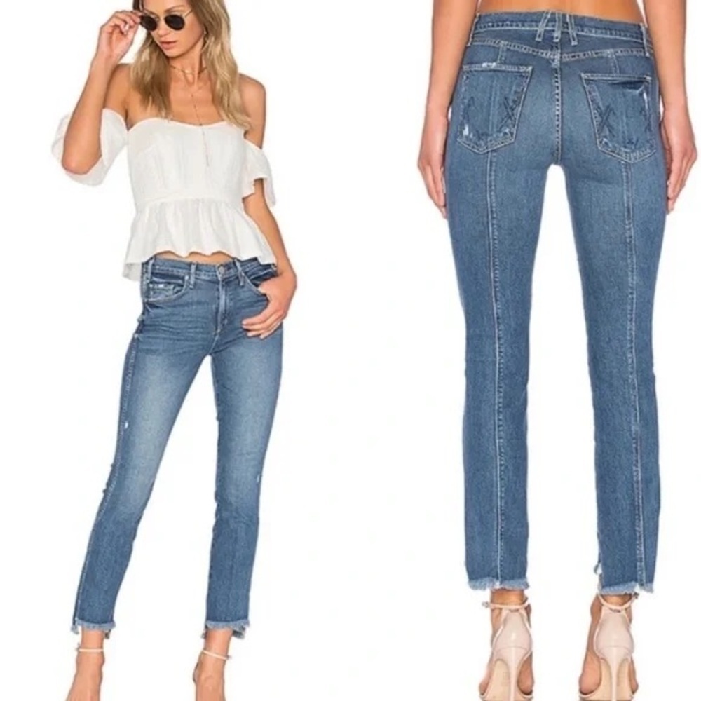 McGuire Denim Step Raw Hem Zipper Fly Style 155F Distressed Blue Jeans Size 29